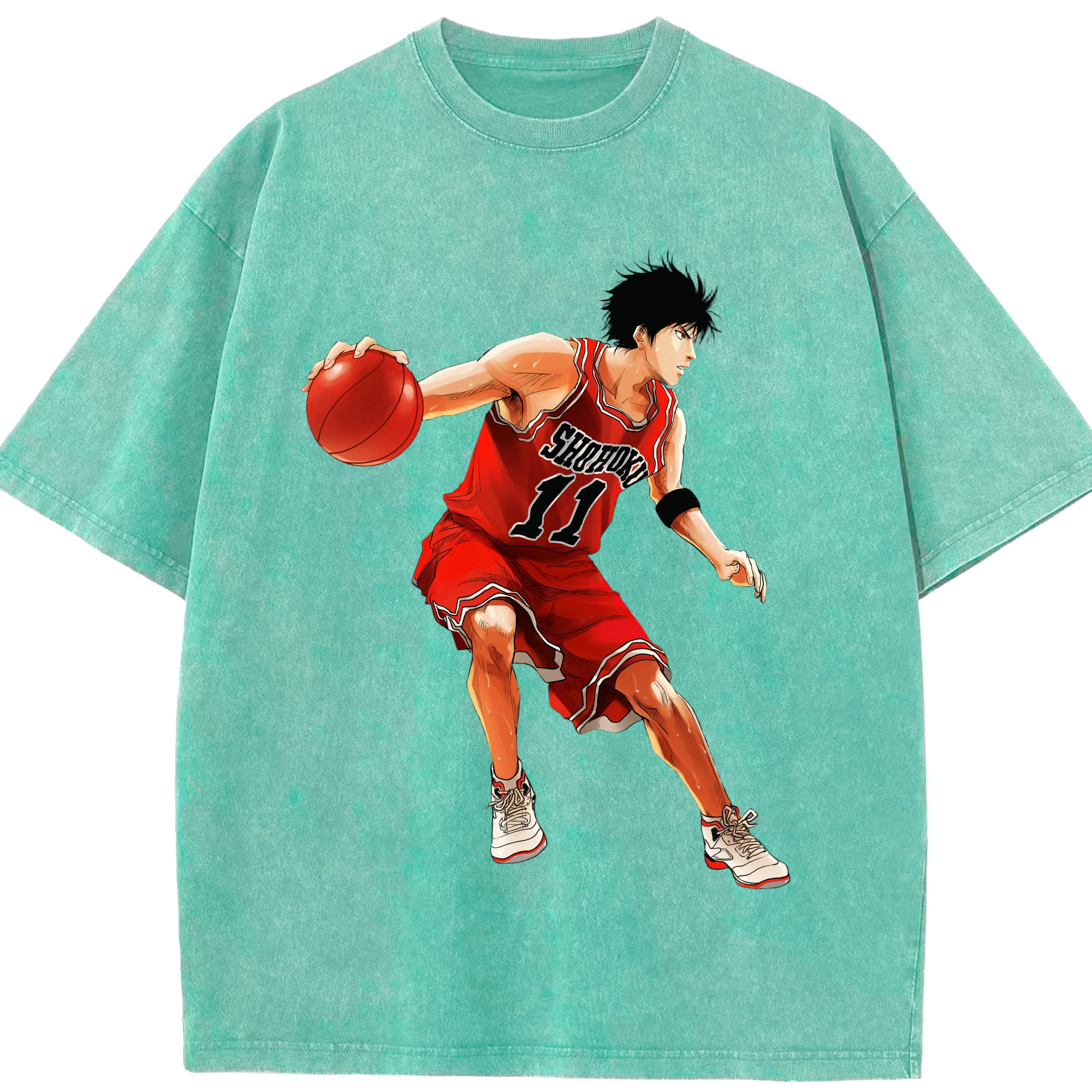 （画像用） SLAM DUNK／スラムダンク 綿100% ヴィンテージ風 半袖Tシャツ（フロントプリント）